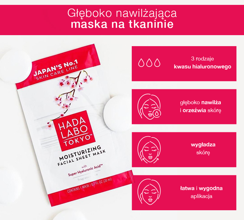 Głęboko nawilżająca maska na tkaninie