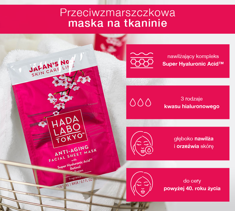 Przeciwzmarszczkowa maska na tkaninie